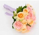 香槟玫瑰鲜花新娘手捧花婚礼结婚真花韩式球形花束花束节预定配送