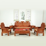 东阳红木家具沙发客厅实木仿古象头沙发雕花非洲花梨木沙发组合
