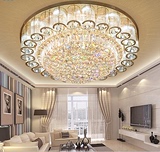 S金色大气led客厅吸顶灯欧式圆形卧室水晶灯现代时尚餐厅书房灯具