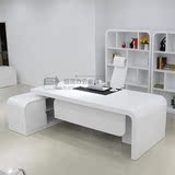 定做白色烤漆老板桌办公桌 时尚现代大班台总裁经理桌子上海订制