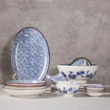 22头餐具套装 釉下彩 实用家庭装陶瓷碗盘勺碟子 日式和风礼盒装