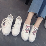 2016新款小白鞋女夏系带板鞋厚底韩版白色运动休闲鞋女鞋学生潮鞋