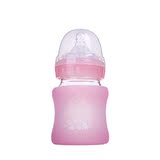 婴儿防胀气防爆小不点宽口径玻璃奶瓶 防摔新生儿感温玻璃奶瓶