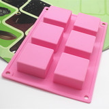 6连硅胶蛋糕模模具正方形方砖5*5*2.5cm手工皂肥皂冷制皂模