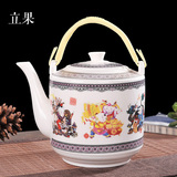 茶壶陶瓷茶具大容量凉水壶泡茶壶冷水壶耐热瓷壶提梁壶包邮景德镇