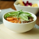 日式和风创意陶瓷汤碗纯白餐具陶瓷碗沙拉碗面碗拉面碗米饭碗大号