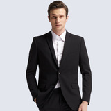 男装外套 男式休闲西装免烫黑色工作套装工作白领男士职业装新款