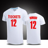 火箭队霍华德t恤短袖男12号球衣精梳纯棉情侣装男女球迷球衣同款