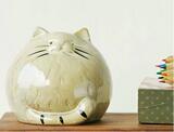 zakka杂货欧式陶瓷动物摆件 龙猫储蓄罐工艺品胖猫创意家居饰品