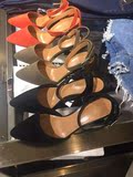 外贸日系2016夏季女凉鞋杂志爆款脚踝绑带包头粗跟性感尖头高跟鞋