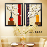 日式古典花卉瓶装饰画玄关客厅走廊艺术墙壁有框画挂画简约榻榻米