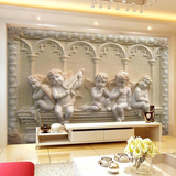 欧式风格天使浮雕3D立体墙纸 电视背景墙客厅沙发卧室3d大型壁画