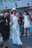 正品代购林志玲机场明星同款白色长裙沙滩裙棉麻绣花仙美连衣裙