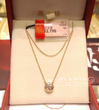 香港代购 周大福专柜18K玫瑰金圆点钻石套链 黄金项链12