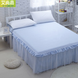 全棉床罩床裙纯棉单件公主韩式田园蕾丝秋季床单1.5米1.8m床上