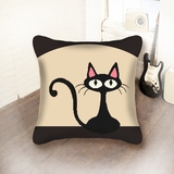 2014年最新款3D十字绣天猫抱枕原创十字绣画猫咪黑猫简单沙发抱枕