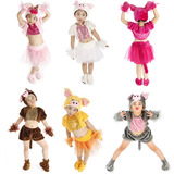 2015新款儿童演出服装表演衣服女毛绒分体男童三只小猪舞台扮演