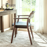 实木椅子进口白蜡木书桌椅子餐椅办公椅皮椅简约现代新品特价