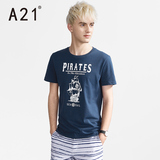 A21男装青春学生短袖t恤男士衣服 青年夏装潮男个性潮流半袖上衣
