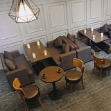 批发 咖啡厅沙发 桌椅组合 双人麻布 网咖 甜品奶茶店茶餐厅沙发