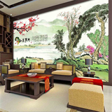 中式山水情水墨墙纸壁画大型无缝墙布客厅电视背景墙壁纸国画风景