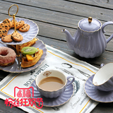乐盈弘 咖啡杯碟套装欧式高档陶瓷简约创意美式红茶杯架套具6杯子