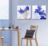 静物花卉花瓶背景墙现代装饰画餐厅双联画无框画简约玄关两连挂画