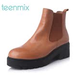 Teenmix/天美意秋季牛皮套筒女短靴30402CD5