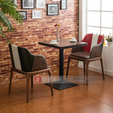 实木餐椅现代简约时尚餐厅水曲柳实木咖啡厅高档座椅扶手椅子特价
