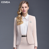 covea2016年春季 职业装女装新款长袖小西装修身女士西服外套收腰