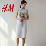 H&Mhm女装连衣裙学院风修身显瘦无袖T恤吊带宽松直筒裙子两件套装