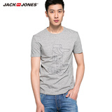 JackJones杰克琼斯2016夏季新款休闲纯棉修身短袖T恤O|216201522