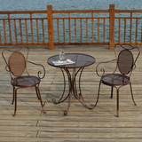 欧式铁艺阳台庭院户外室外休闲桌椅组合三件套装咖啡厅茶几