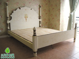 【三月乡村风】乡村欧式古典美式实木仿古地中海手绘1.8米双人床