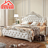 佳美堂欧式全实木床双人床白色橡木雕花床1.5法式真皮床1.8米婚床