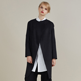 2015新原创小众设计师品牌高端手工双面羊绒大衣中长款呢子外套女