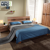 格林安家具 简约现代板式床1.8米大床1.5米双人床低箱卧室床婚床