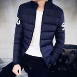 泰芝郎男士春季短款加厚纯色日系棉服韩版男装外套修身棉衣男青年