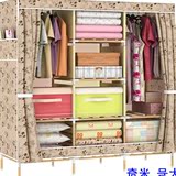 2016新款折叠布艺韩式加固经济型提供安装说明书组装简易衣柜包邮