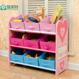 瑞美特外贸正品可爱粉红色超大号女孩儿童房玩具图书收纳架储物柜