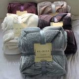 外贸大牌原单高档羊羔绒毯子秋冬加厚保暖法兰绒毛毯双人沙发盖毯