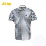 jeep吉普男装夏季宽松大码休闲男士短袖衬衫JS13WH126N