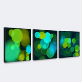 天画抽象装饰画简约有框画沙发电视背景墙客厅墙画三联画绿色光影