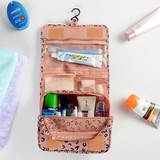 旅行便携可挂洗漱包 尼龙印花防水大容量包中包 化妆品收纳整理包