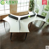 现货新款钢架办公桌组合员工桌上海办公家具时尚简约6六人三人位