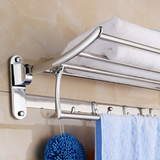 L5D毛巾架不锈钢旋转活动毛巾杆卫生间2层浴巾架折叠挂件三四杆