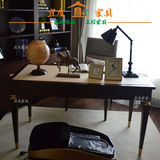 现代简约家用书桌椅 样板房别墅实木家具 新中式办公桌休闲写字台