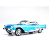 富兰克林 1:24 凯迪拉克帝威银蓝色老爷车合金静态汽车模型1957年