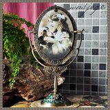 复古欧式绿野仙踪高档双面台式镜子创意公主梳妆镜化妆镜/相框