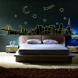 荧光城市 墙贴纸 客厅卧室家装家饰夜光贴 浪漫创意家居儿童贴画